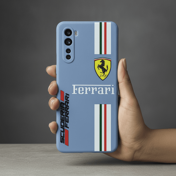 Blue SCUFERRA Embossed Silicone case for Oneplus Nord - The Hatke