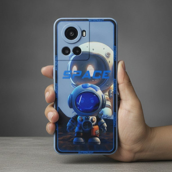 Blue SPACE Embossed Silicone case for Oneplus 10r - The Hatke