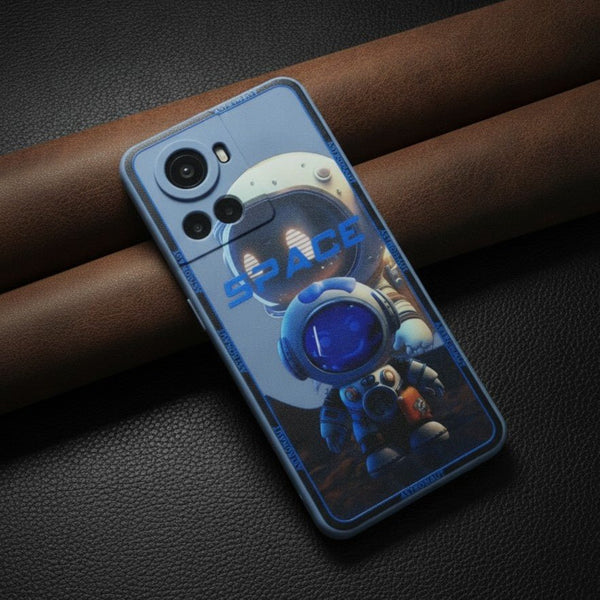 Blue SPACE Embossed Silicone case for Oneplus 10r - The Hatke