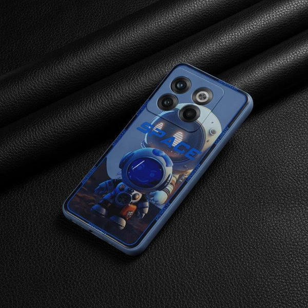 Blue SPACE Embossed Silicone case for Oneplus 10T - The Hatke