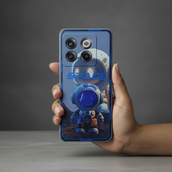 Blue SPACE Embossed Silicone case for Oneplus 10T - The Hatke