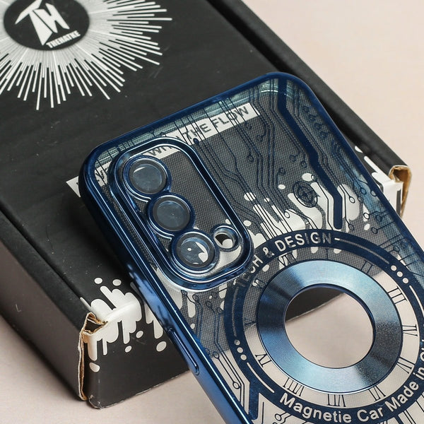 Blue Watch Machine Logo Cut Transparent Case for Oneplus Nord CE - The Hatke