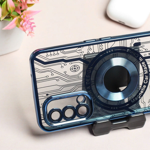 Blue Watch Machine Logo Cut Transparent Case for Oneplus Nord CE - The Hatke