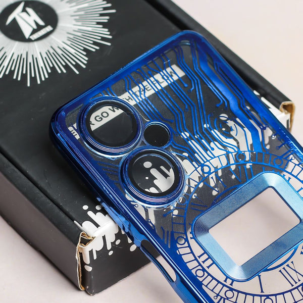 Blue Watch Mashine Logo Cut Transparent Case for Oneplus Nord CE 3 Lite - The Hatke