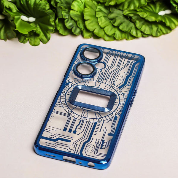 Blue Watch Mashine Logo Cut Transparent Case for Oneplus Nord CE 3 Lite - The Hatke