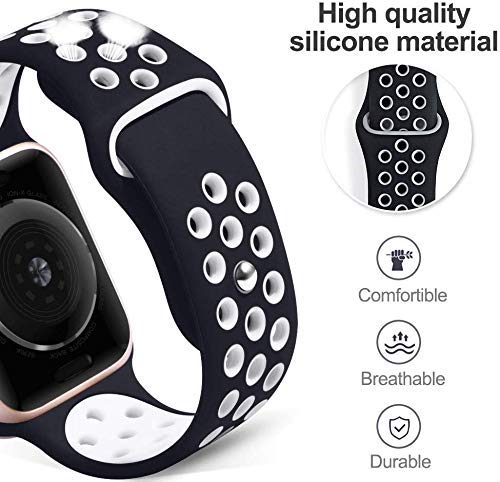Blue White Dotted Silicone Strap For Smart Watch (20mm) - The Hatke