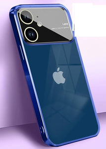 Luxury Plating Blue Camera Protection Transparent Case for Apple iphone 11