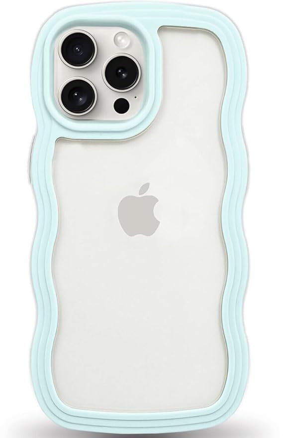 Light Blue Zig Zag Frame  Silicon Case for Apple Iphone 11 Pro Max