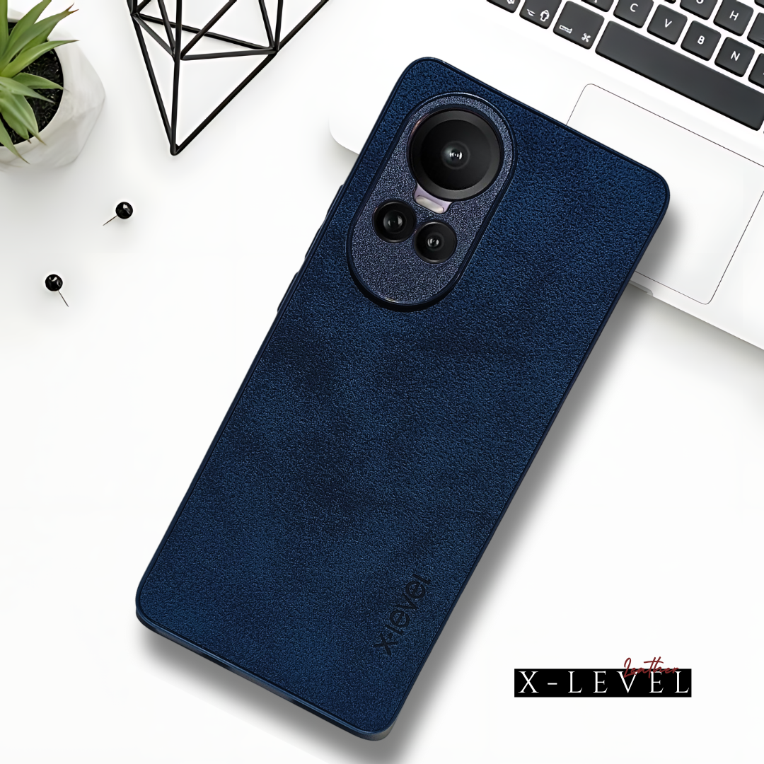 X-LEVEL Blue Leather Case for Oppo Reno 10 Pro