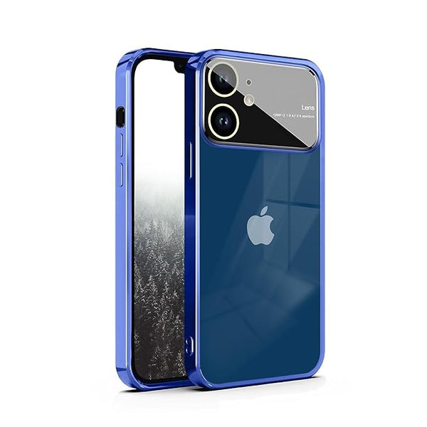 Luxury Plating Blue Camera Protection Transparent Case for Apple iphone 11