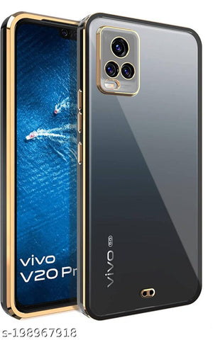 Black Electroplated Transparent Case for Vivo V20