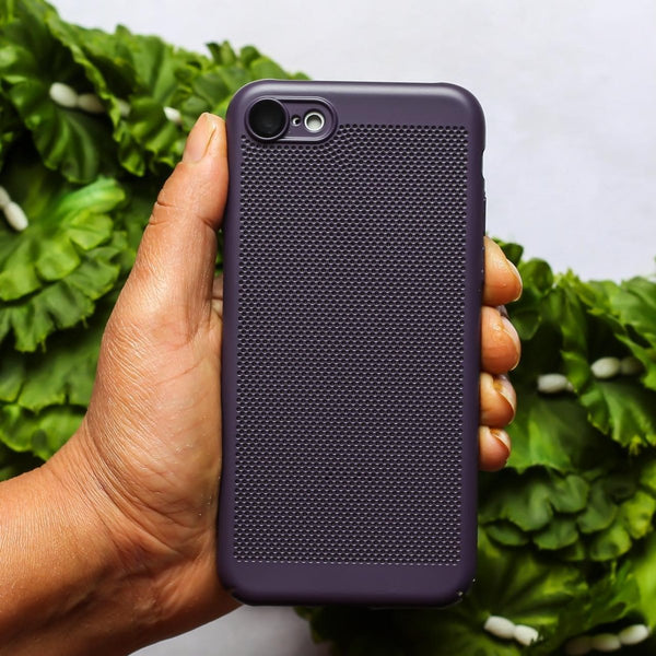 BREATHING Deep Purple Silicone Case for Apple Iphone 7 - The Hatke
