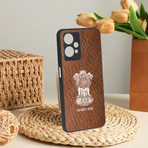 Brown Satyamev Jayate metal back case for OnePlus Nord CE 2 Lite