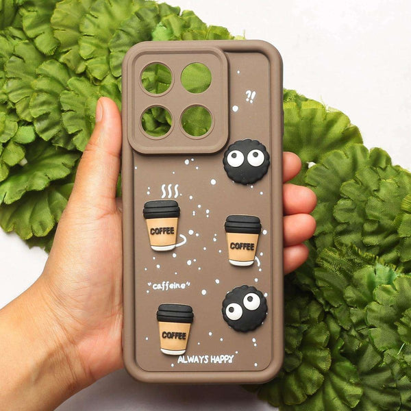 Brown COFFEE (ALWAYS HAPPY) Silicone case for Motorola Edge 60 Fusion - The Hatke