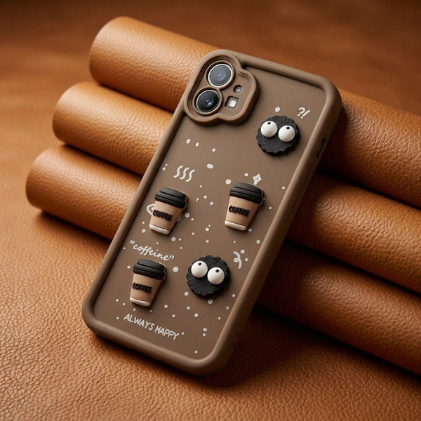 Brown COFFEE (ALWAYS HAPPY) Silicone case for Nothing Phone 1 - The Hatke