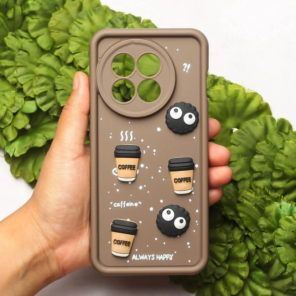 Brown COFFEE (ALWAYS HAPPY) Silicone case for Oneplus 11R - The Hatke
