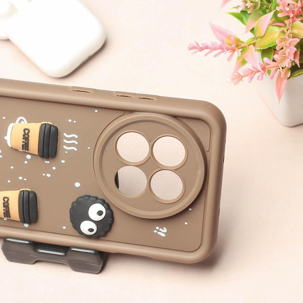 Brown COFFEE (ALWAYS HAPPY) Silicone case for Oneplus 11R - The Hatke