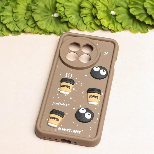 Brown COFFEE (ALWAYS HAPPY) Silicone case for Oneplus 11R - The Hatke