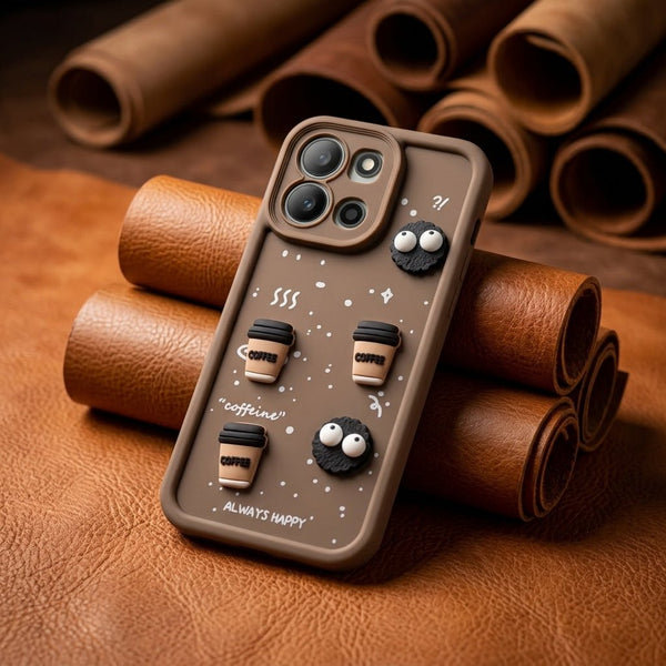 Brown COFFEE (ALWAYS HAPPY) Silicone case for Oneplus Nord 6 - The Hatke