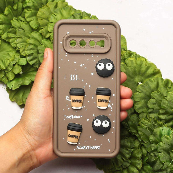 Brown COFFEE (ALWAYS HAPPY) Silicone case for Samsung S10 Plus - The Hatke