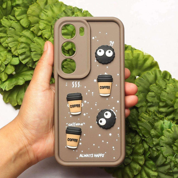 Brown COFFEE (ALWAYS HAPPY) Silicone case for Vivo Y29 - The Hatke