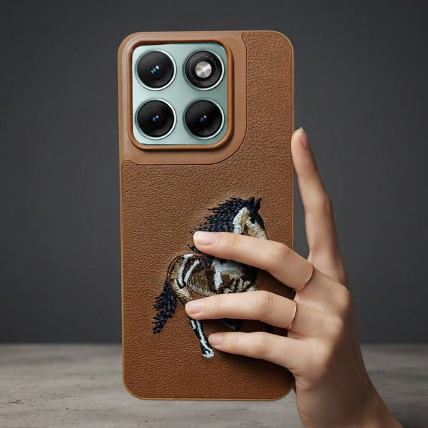 Brown Leather Brown Horse OC Ornamented for Motorola Edge 60 Fusion - The Hatke