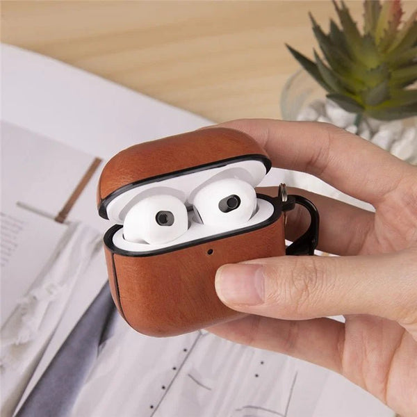 Brown Leather Case For Apple Airpods 4 - The Hatke