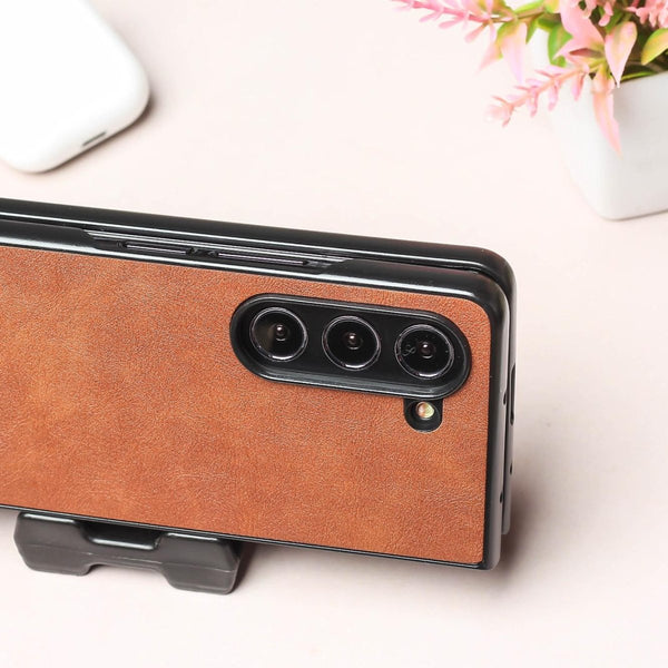 Brown Leather Case for Samsung Galaxy Z Fold 6 - The Hatke