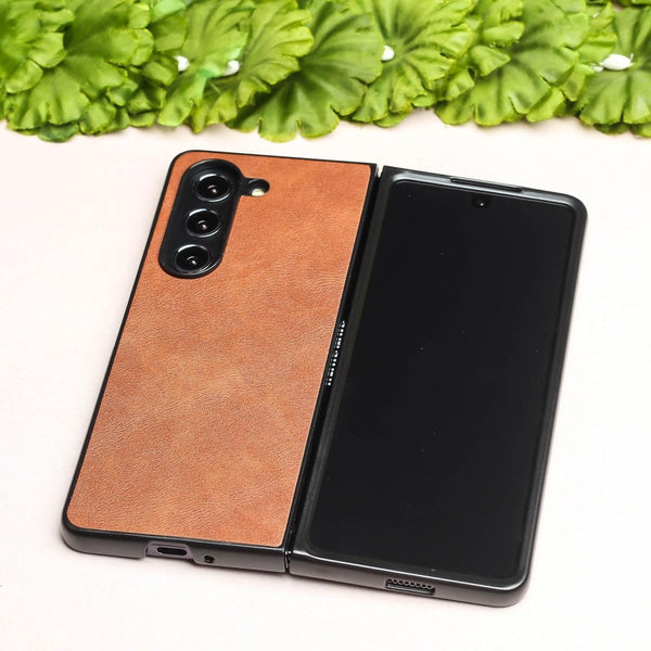 Brown Leather Case for Samsung Galaxy Z Fold 6 - The Hatke