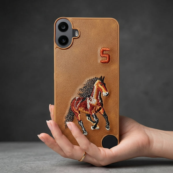 Brown Leather Horse No. 5 OC Ornamented for CMF PHONE 1 - The Hatke