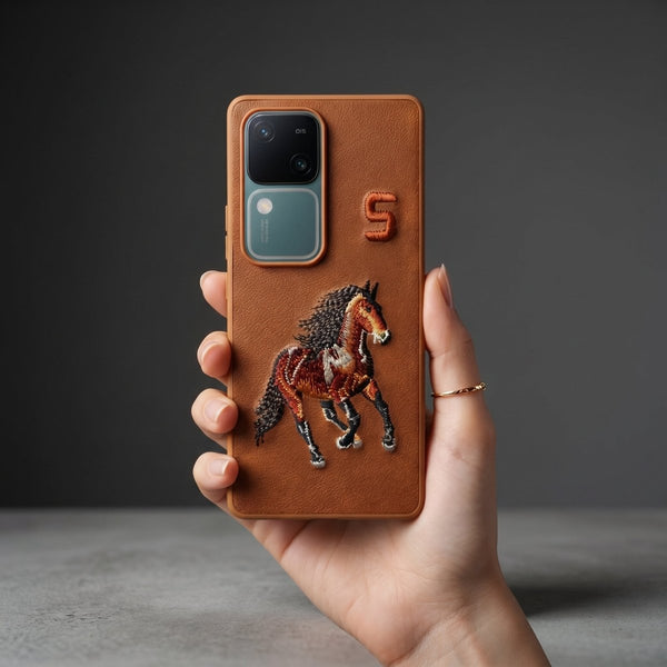 Brown Leather Horse No. 5 OC Ornamented for Vivo V30 - The Hatke