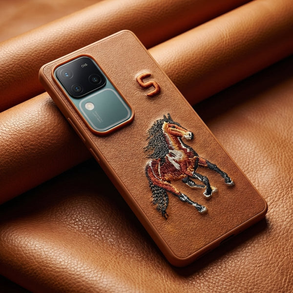 Brown Leather Horse No. 5 OC Ornamented for Vivo V30 - The Hatke