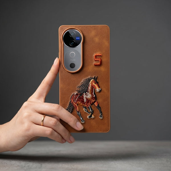 Brown Leather Horse No. 5 OC Ornamented for Vivo V40 - The Hatke