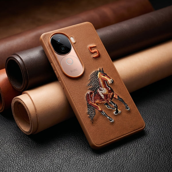 Brown Leather Horse No. 5 OC Ornamented for Vivo V40e - The Hatke