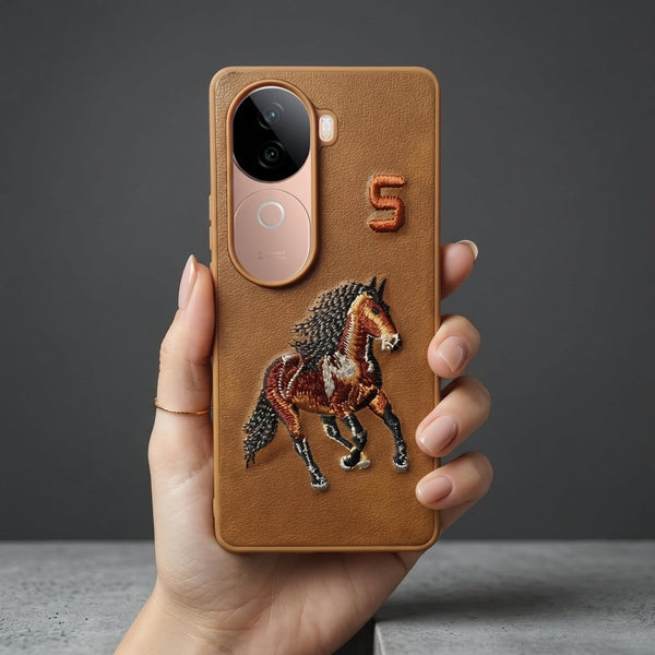 Brown Leather Horse No. 5 OC Ornamented for Vivo V40e - The Hatke