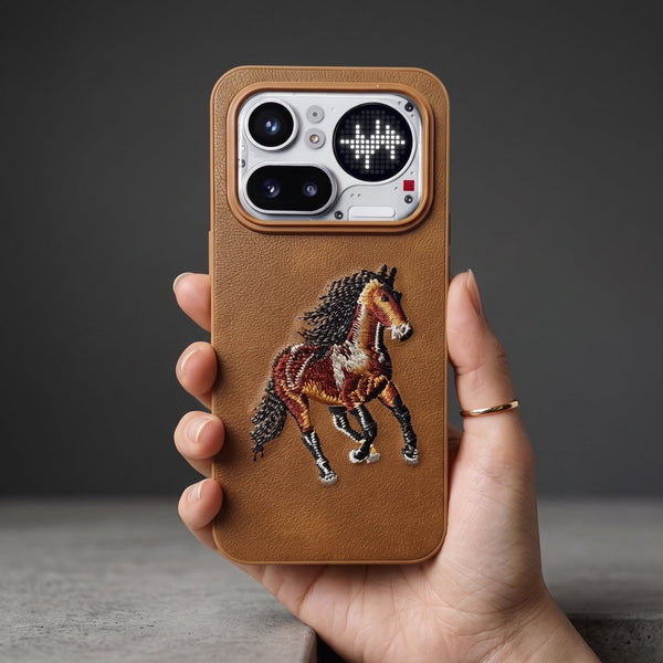 Brown Leather Orange Horse OC Ornamented for Nothing Phone 4a Pro - The Hatke