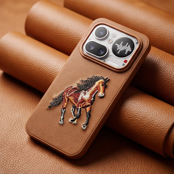 Brown Leather Orange Horse OC Ornamented for Nothing Phone 4a Pro - The Hatke