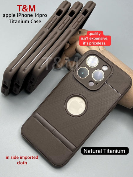 Brown Natural Titanium Parallax Spigen Engraved Silicone Case for Apple iphone 14 Pro - The Hatke