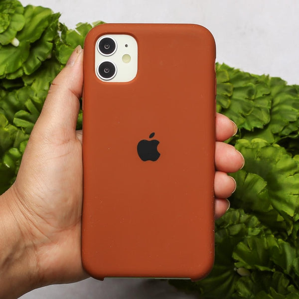 Brown Original Silicone case for Apple iphone 11 - The Hatke