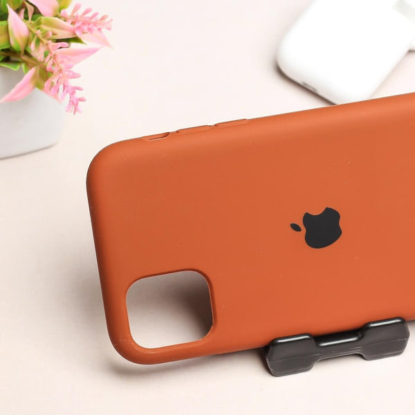 Brown Original Silicone case for Apple iphone 12 - The Hatke