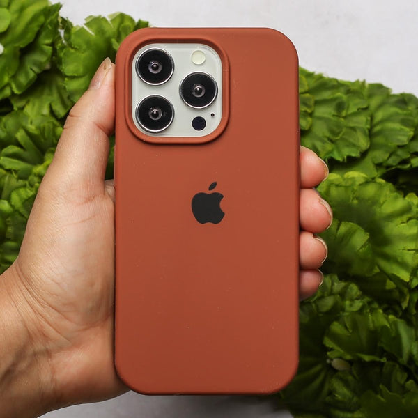 Brown Original Silicone case for Apple iPhone 13 Pro - The Hatke
