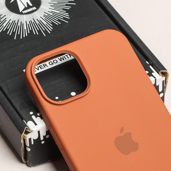Brown Original Silicone case for Apple iPhone 15 - The Hatke
