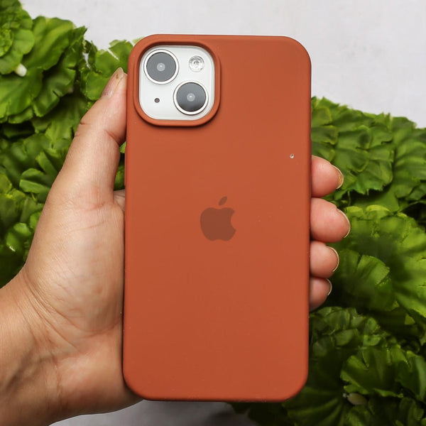 Brown Original Silicone case for Apple iPhone 15 - The Hatke