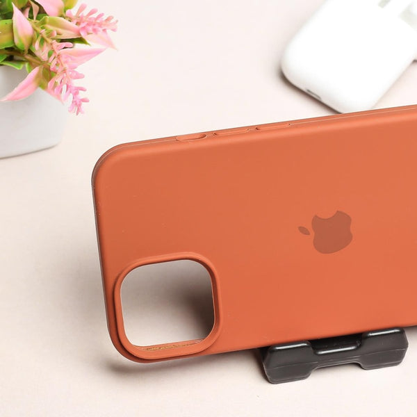 Brown Original Silicone case for Apple iPhone 15 - The Hatke