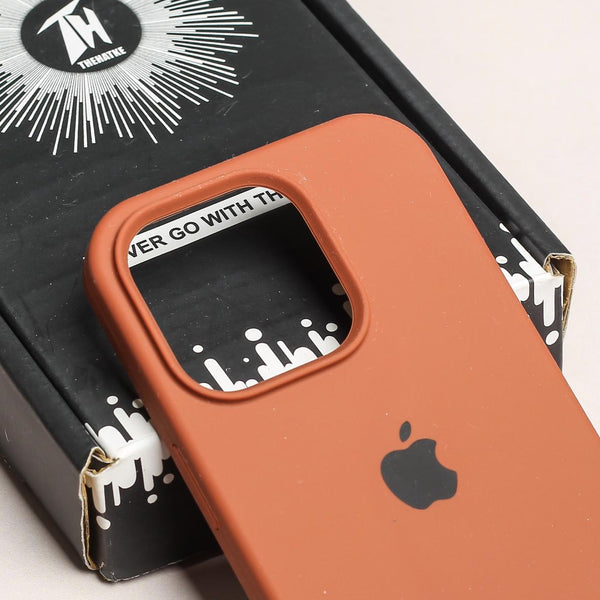 Brown Original Silicone case for Apple iphone 15 Pro - The Hatke