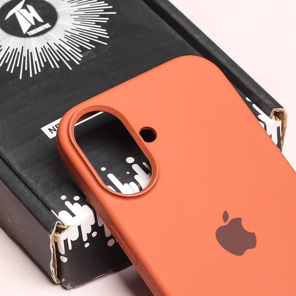 Brown Original Silicone case for Apple iphone 16 Plus - The Hatke