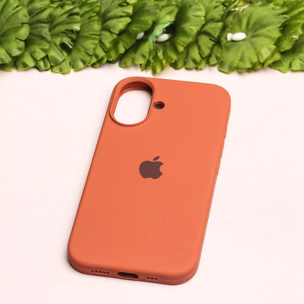 Brown Original Silicone case for Apple iphone 16 Plus - The Hatke