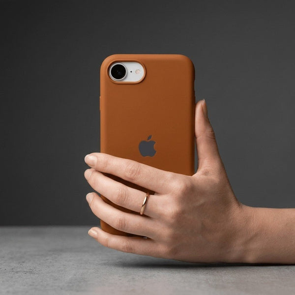 Brown Original Silicone case for Apple iphone 16e - The Hatke