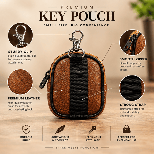 Brown Premium Bluetooth Earbuds Cover Pouch - The Hatke