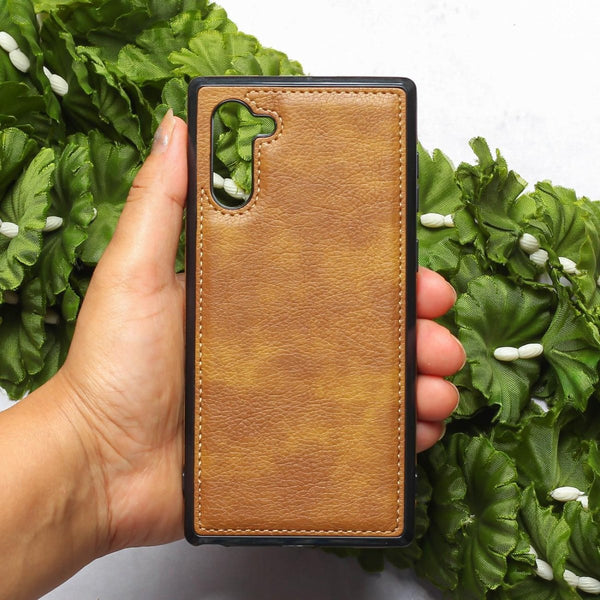 Brown Puloka Leather Case for Samsung Note 10 Plus - The Hatke
